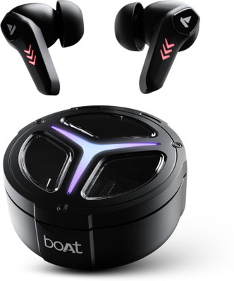boAt Immortal 171 w/ Beast Mode(40ms Low Latency), 40 Hours Playback & RGB Lights Bluetooth(Black Sabre, True Wireless)