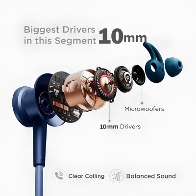 MR.NOBODY N50 With 40 HRS Playback,Fast Charging,High Bass & ASAP Charge Bluetooth N28 Bluetooth Headset(Blue, In the Ear)