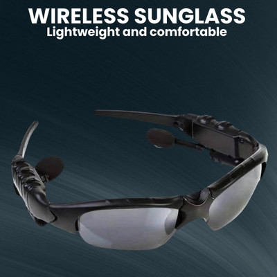GUGGU Sunglass with (Bluetooth Earbuds) Music and bluetooth headset and micY235 Bluetooth(Black, On the Ear)