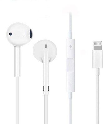 Muvit New Iphone Wired Earbuds With Lighting plug Headphones Wired Headset Wired(White, In the Ear)