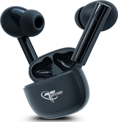 Techio ATOM 90 Bluetooth Earbuds A2 with Deep Bass & 40H Playtime Bluetooth(Black, True Wireless)