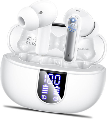 Brolan 2024 NEW LATEST LED Digital Display Earphone gaming tws Earbuds V5.3 Bluetooth Gaming(White, True Wireless)