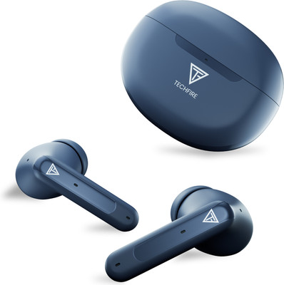 TECHFIRE Bullets 360 TWS Earbuds with 100 HRS Playtime,(50ms Low Latency), Bluetooth v5.3 Bluetooth(Bold Blue, True Wireless)