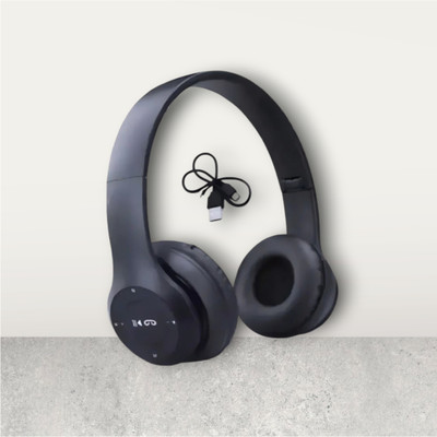 TWS Foldable Wireless Gaming Headphones with Mic and Surround Sound_F9 Bluetooth & Wired(Black, On the Ear)