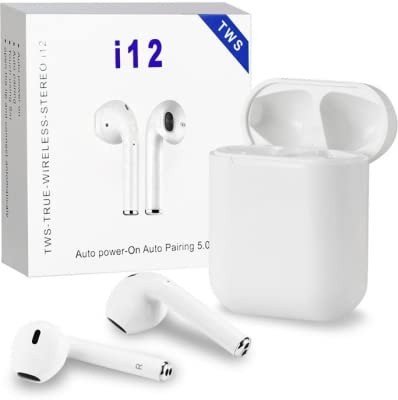 Urja Enterprise i12 Wireless Bluetooth Headphones, i12 TWS Bluetooth Headset [pack of 1] Bluetooth without Mic Headset(White, In the Ear)