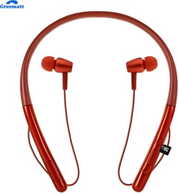 GREE MATT GM2 40 Hours Playing,HIFI Sound,Deep Bass,Bluetooth Neckband Earphone G4 Bluetooth(Red, In the Ear)