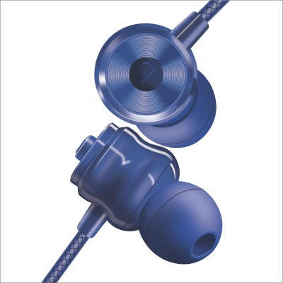TP TROOPS STYLISH WIRED Earphones with Extra Bass Driver and HD Sound with mic Wired Headset(Blue, In the Ear)