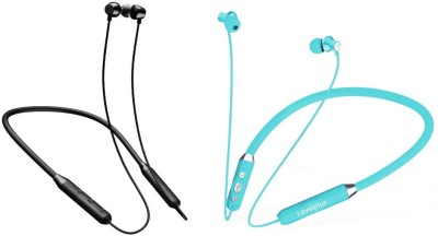 LEVELPLUS Elevate Magnetic Buds & Candy Neckband Combo 45 Hours Playtime Bluetooth Headset(Grey, Blue, True Wireless)