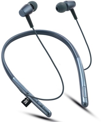 Qeikim H-700 Neckband with 1000 mAh & ASAP Charge Upto 48 Hrs Playtime Bluetooth Headset(GREY, Enhanced Bass, TF Card Support, Immersive LED Lights, In the Ear)