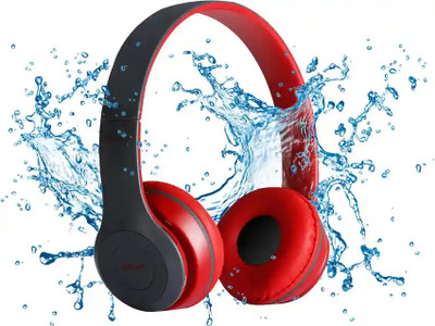TABARET WIRELESS LIGHTWEIGHT ULTRA DAYNMIC BASS SOUND GAMING HEADPHONE Bluetooth Bluetooth(Red, On the Ear)