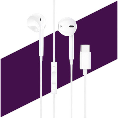 Bxeno Type C Handsfree with Mic for Moto E40/Razr 40 Ultra/Moto G55[37] Wired(White, In the Ear)