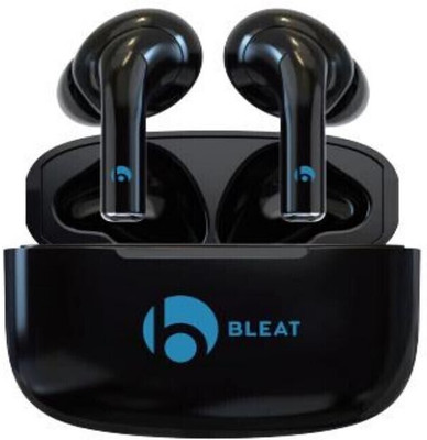 BLEAT -Bass,80H battery,Touch,ENC/ANC,Waterproof,Fast charging Earbuds Bluetooth & Wired(Black, True Wireless)