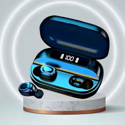 Clairbell T2 TWS 5.0 Bluetooth With led Display Earbuds Compatible for All Smartphone D102 Bluetooth(Blue, True Wireless)