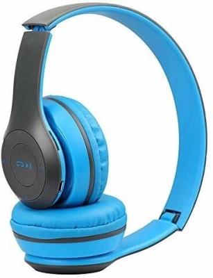 Glatoxi Unique Foldable BT Headphone Bluetooth(Blue, Black, On the Ear)