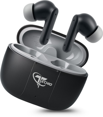 TECHIO ShockWave True Wireless Earbuds with IPX5 & 40HR Playtime Bluetooth(Black, True Wireless)