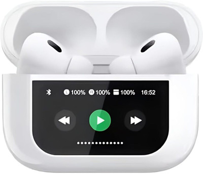 TreEye Screen TWS, ANC, Smart Touch Display True Wireless Buds, Type-C Fast Charging Bluetooth(White, In the Ear)