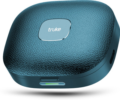 truke Mega 9 Buds w/ 24-bit Spatial Sound, 70H battery, Leather finish, 13mm Speakers Bluetooth(Cobalt Blue, True Wireless)