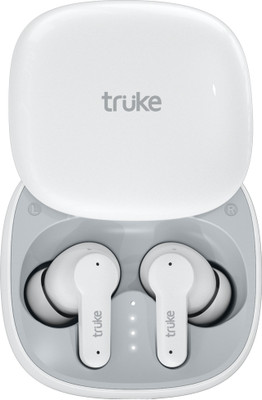 truke Buds S2 Lite with Quad-Mic ENC, 48H Playtime, Made in India, 10mm drivers Bluetooth Gaming(White, True Wireless)