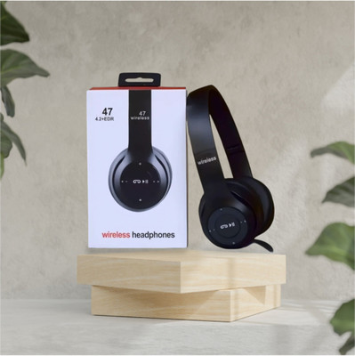 GDS Contemporary Bluetooth Headphones with Mic for All Media Types._WM Bluetooth & Wired(Black, On the Ear)