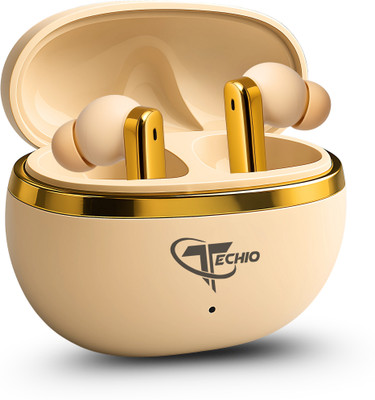 TECHIO Earbuds - Stylish TWS with Bluetooth 5.3, ANC, and 40-Hour Battery Bluetooth(Brown, True Wireless)