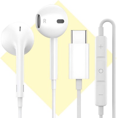 Bxeno Type C Handsfree with Mic-Xiaomi Redmi Note 13/ Note 13 Pro/Note 13 Pro+/13C[16] Wired Headset(White, In the Ear)