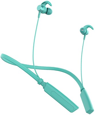 IZWI BT v5.0, with Mic Neckband with Upto 35 Hours Playback, ASAP Charge Bluetooth Headset(GREEN 35HOUR BATTERY BACKUP, In the Ear)