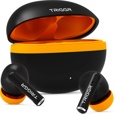 TRIGGR Ultrabuds N5 with Latest BT v6.0, 40Hr Playtime, 13mm Dynamic Drivers, Rich Bass Bluetooth(Smoky Sun, True Wireless)