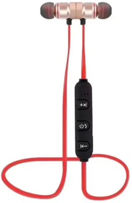 SANNO WORLD Magnetic Wireless Bluetooth Headset Earphone Headphone for Calling Built-in Mic Bluetooth(Red, True Wireless)