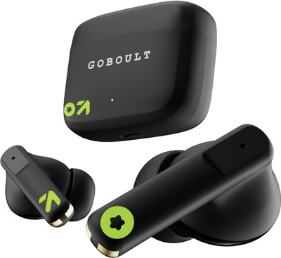 GOBOULT Z60 with 60Hr Battery, Quad Mic ENC, 50ms Ultra Low Latency, Made In India, 5.3 Bluetooth(Raven Black, True Wireless)