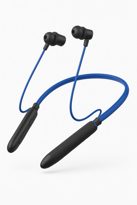 NOYMI Wireless Waterproof Bluetooth Neckband earphone with Upto 24 Hours Playback Bluetooth(Blue, Black, In the Ear)