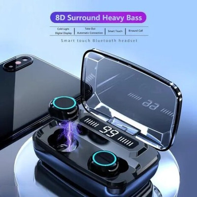 Seashot M10 Long Playtime Full Touch Control Built-in Microphone LED Digital Charging. Bluetooth(Black, True Wireless)