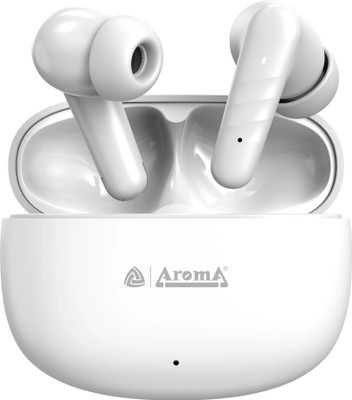 Aroma NB126 Berry V5.4 Upto 60Hr Playtime* Dual Paring, Fast Charging, Heavy Bass Bluetooth(Graphite White, True Wireless)
