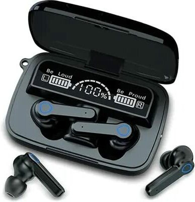 Worricow Trending Earbuds Bluetooth 5.0 Wireless LED Digital Display Bluetooth Headset Bluetooth without Mic(Black, In the Ear)