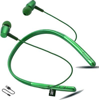 ZTNY Behind The Neck Wireless Bluetooth Neckband Headset with V5.1 Flexible Bluetooth(Green, In the Ear)
