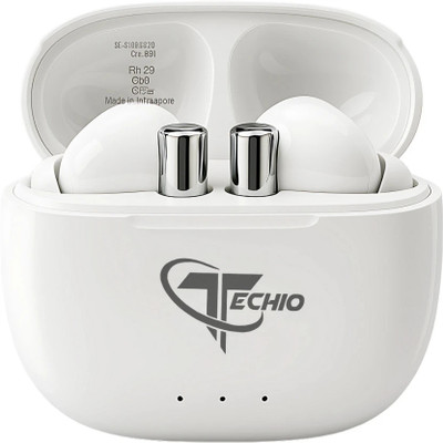 Techio _earbuds Bluetooth(White, In the Ear)