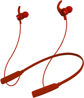 Qeikim NB235 Wave 24 Hours, Fast Charging,Magnetic Instant On/Off,EQ,Neckband Bluetooth Headset(Red, In the Ear)