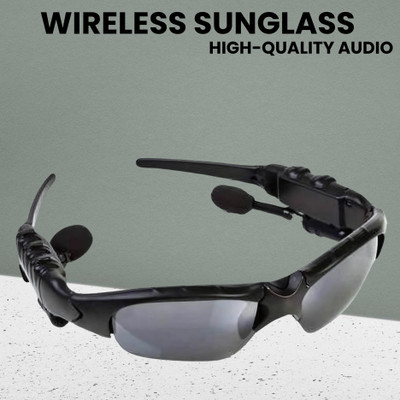 GUGGU Sunglass with (Bluetooth Earbuds) Music and bluetooth headset and micY64 Bluetooth(Black, On the Ear)