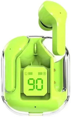 WORFOX Wireless Bluetooth Earbuds with LED Display, Ultra-Light 3.5g, Touch Control Bluetooth Gaming(Green, In the Ear)