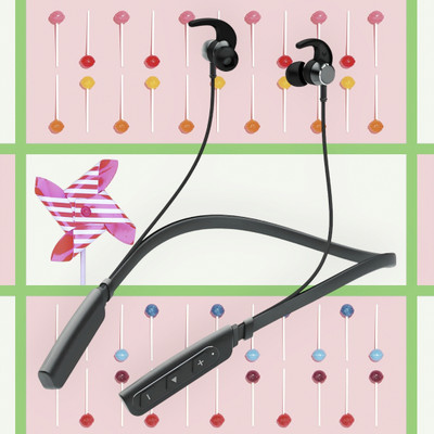 QPG STORE Rokerz 235 Pro Wireless Bluetooth Neckband(0.249 Bluetooth(Black, In the Ear)
