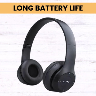 GDS Wireless Stereo Headphones with AUX Input and Wide Compatibility_2Y Bluetooth & Wired(Black, On the Ear)