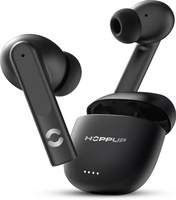 HOPPUP AirDoze Q50 Earbuds with Quad Mic ENC, 50H Playtime, v5.3 & Rage Mode Bluetooth(Black, True Wireless)