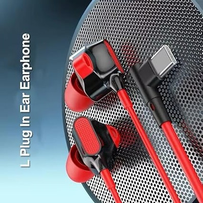 X88 Pro Type-C Wired Earphones with Built-in Mic – Superior Bass & Sound Isolation Wired(Red, In the Ear)