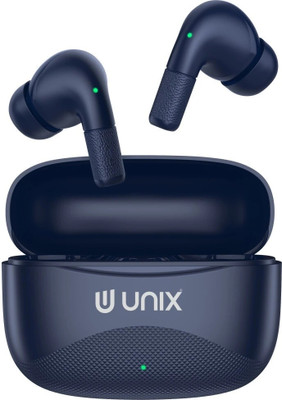 Unix Brizo Upto 48 Hours Playtime* Dual ENC 45 Ms Gaming True Wireless Earbuds Bluetooth(Blue, In the Ear)