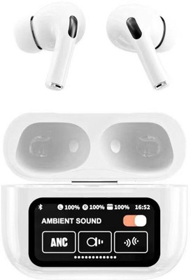 Zusix Touch Fusion 100 Screen TWS Earbuds ANC+ENC, On-Case Display Bluetooth(White, True Wireless)