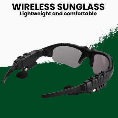 GUGGU Sunglass with (Bluetooth Earbuds) Music and bluetooth headset and micY25 Bluetooth(Black, On the Ear)