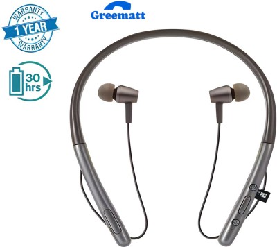 GREE MATT 40 Hour Playback Bluetooth Headset Super Straio sound hi Bass m62 Bluetooth Headset(Black, In the Ear)