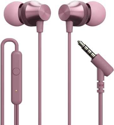 Portronics Conch Beat A in Ear Wired Earphones with Mic,3.5mm Audio Jack,Anti Tangle Wire Wired Headset(Rose Gold, In the Ear)