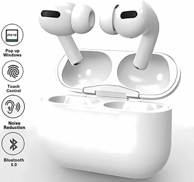SAIBABA Smart Smart Mic & Touch Bass Bluetooth(White, In the Ear)
