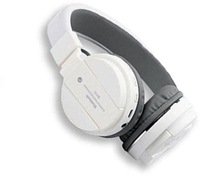 RECTITUDE SH-12 Bluetooth Over The Ear Headphone with Mic Bluetooth & Wired Headset(White, On the Ear)
