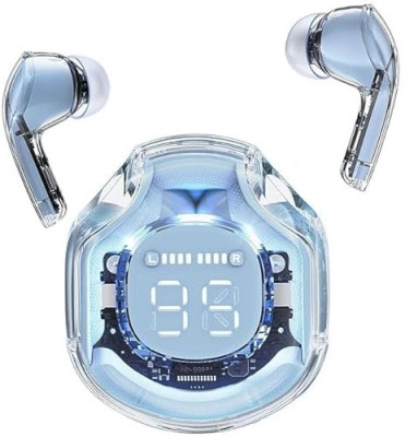 Vntex Ultrapods pro2 Earbuds, Transparent(BLUE), 30Hrs Playtime & Sweat-Proof Bluetooth Headset(Blue, True Wireless, True Wireless)